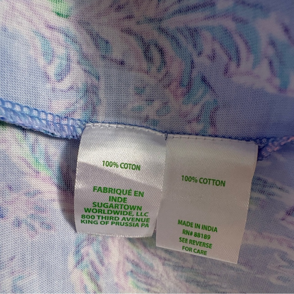 Lilly Pulitzer GEANNA SHORT SLEEVE DRESS, BLUE PERI THE TURTLE PACKAGE Large New - Picture 5 of 5